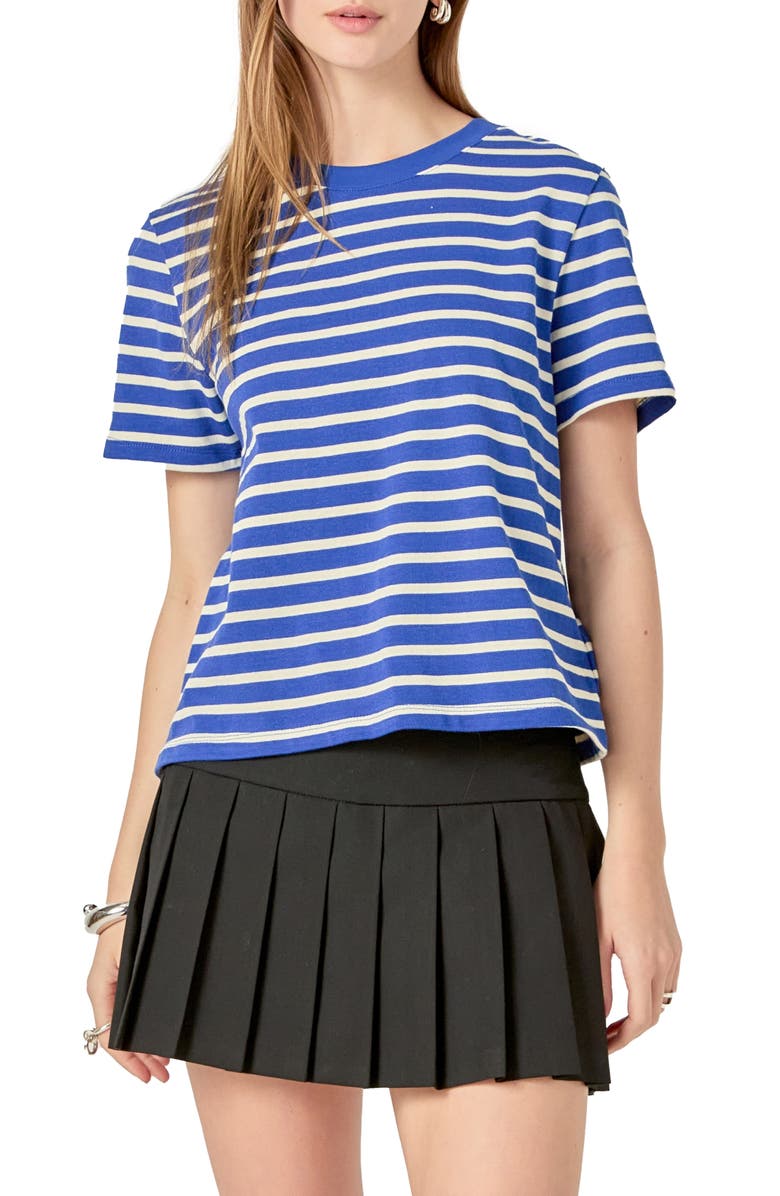 English Factory Stripe T-Shirt, Main, color, Navy