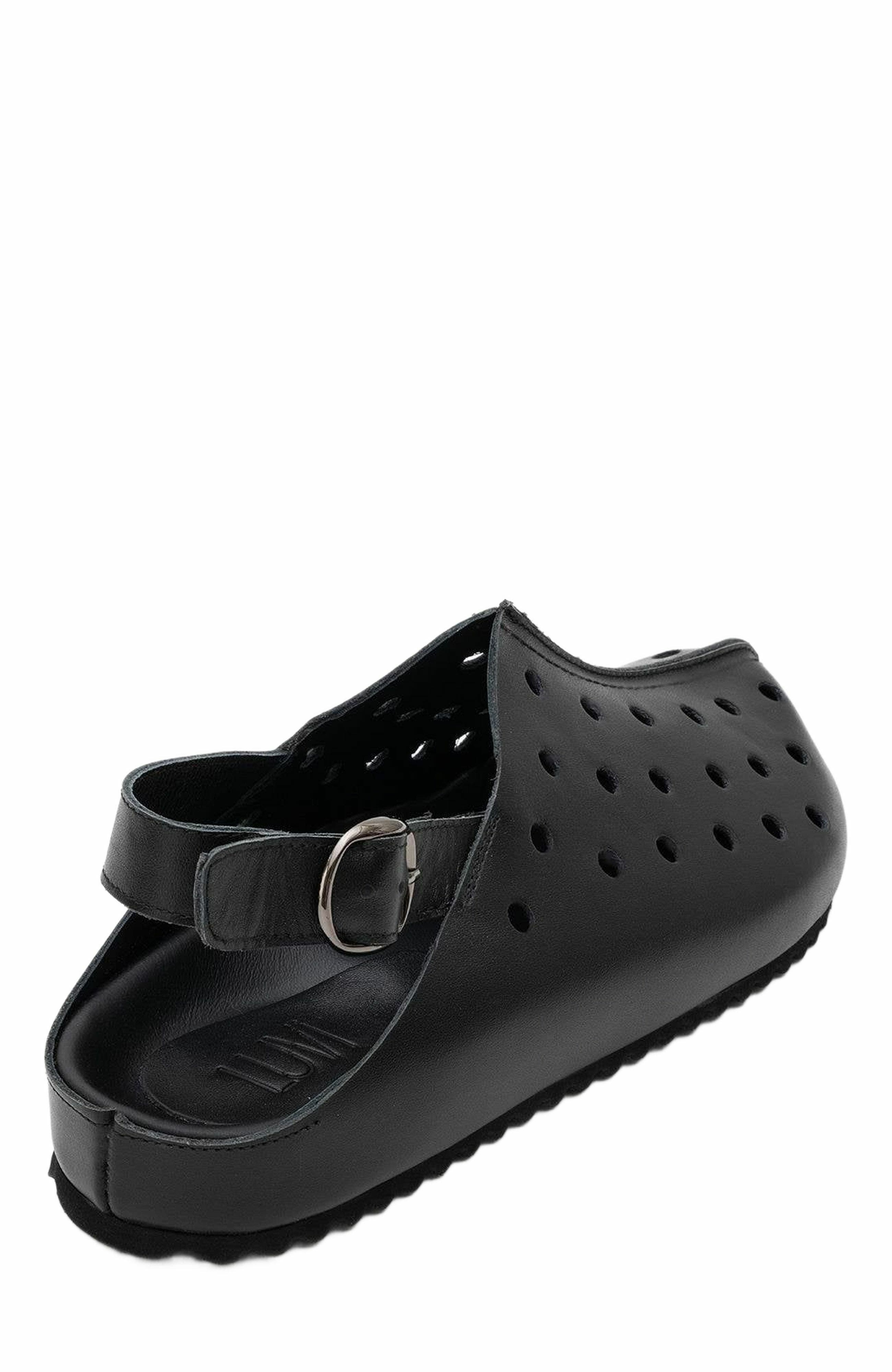 Forever & Always Shoes Justa Leather Clogs, Alternate, color, Black Leather