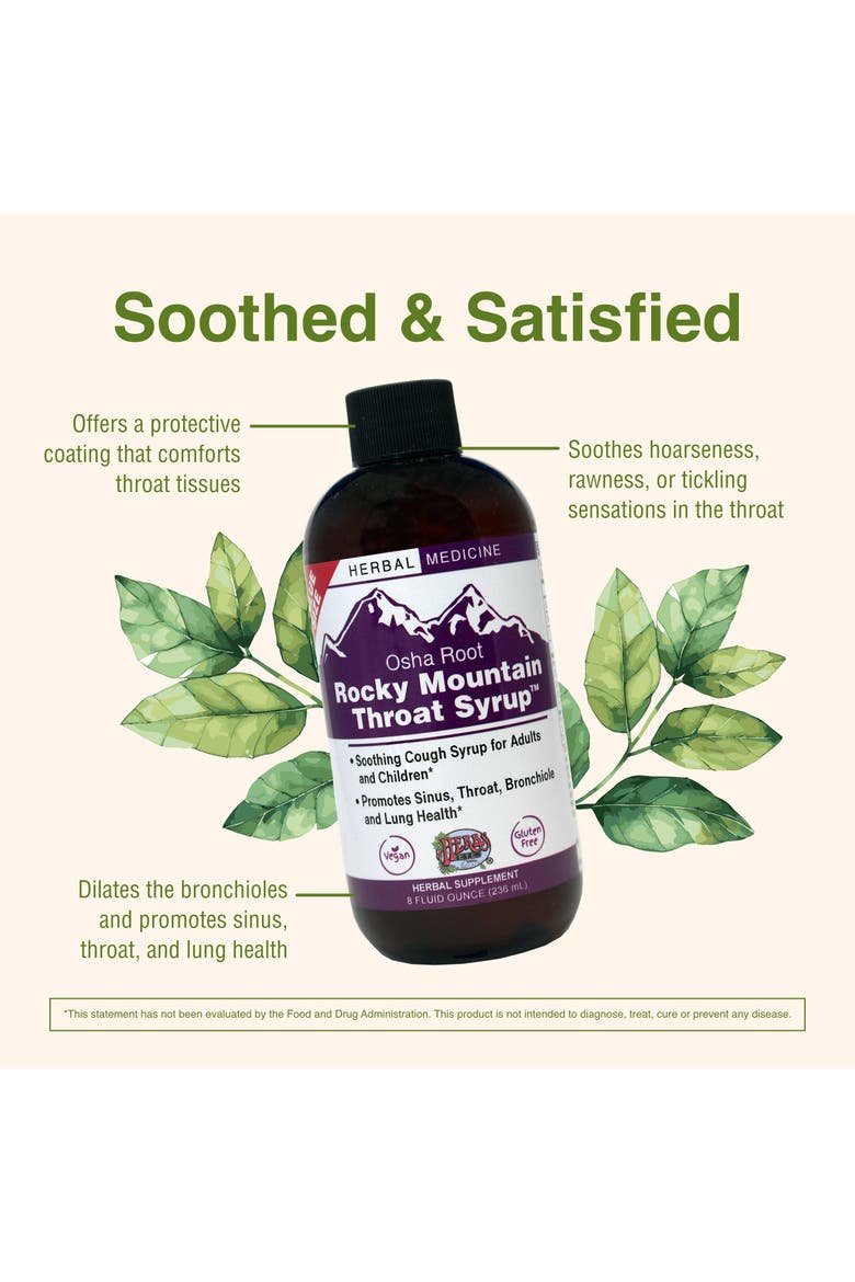 Rocky Mountain Throat Syrup, Throat & Lung Support, 8 fl oz, Alternate, color, No Color