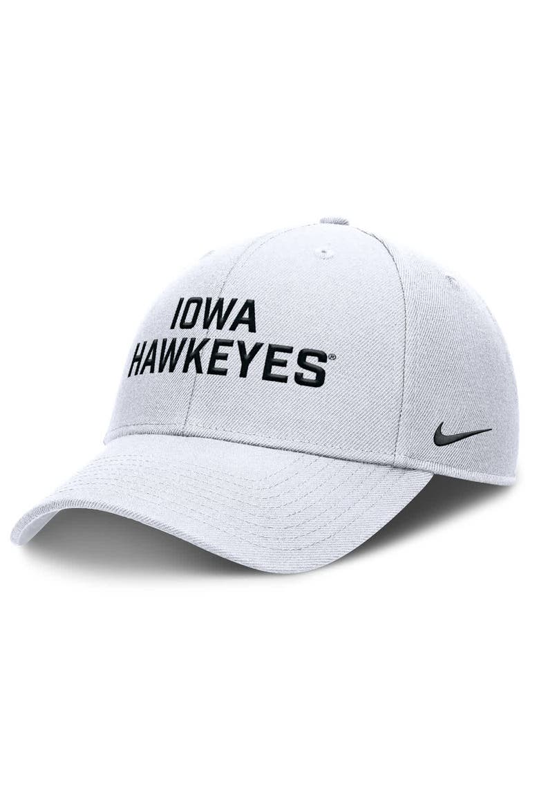 Men's Nike  White Iowa Hawkeyes Rise Practice Adjustable Hat, Main, color, White