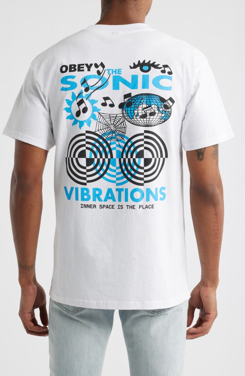 Obey Sonic Vibrations Cotton Graphic T-Shirt, Alternate, color, 