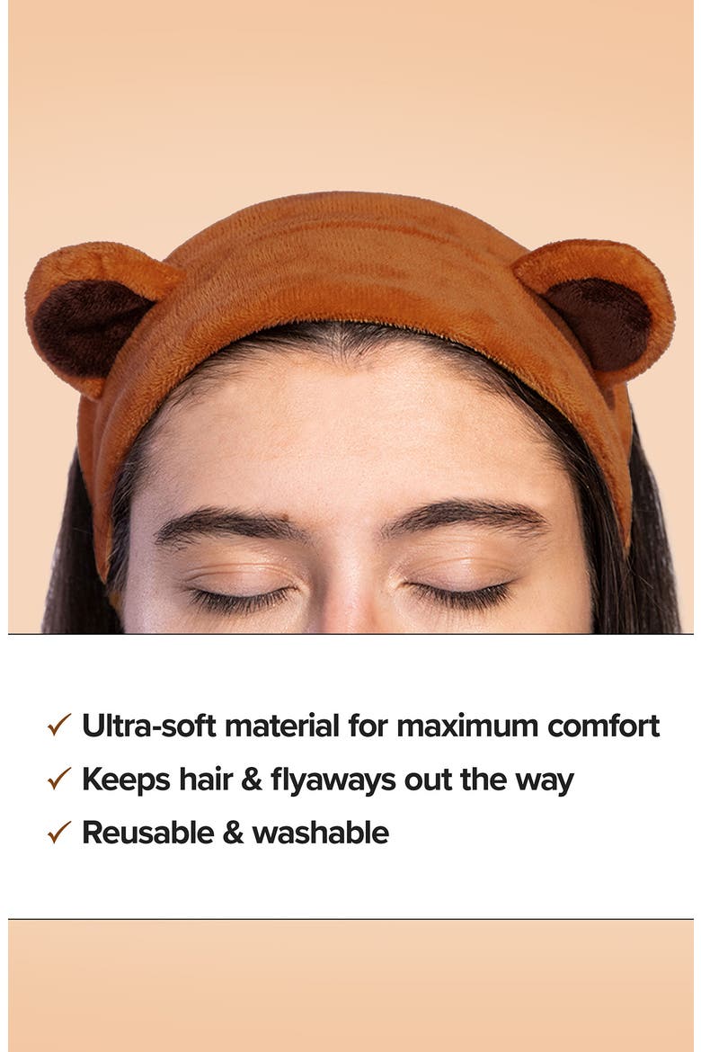 Brown Bear Facial Skin Care Headband, Alternate, color, BROWN