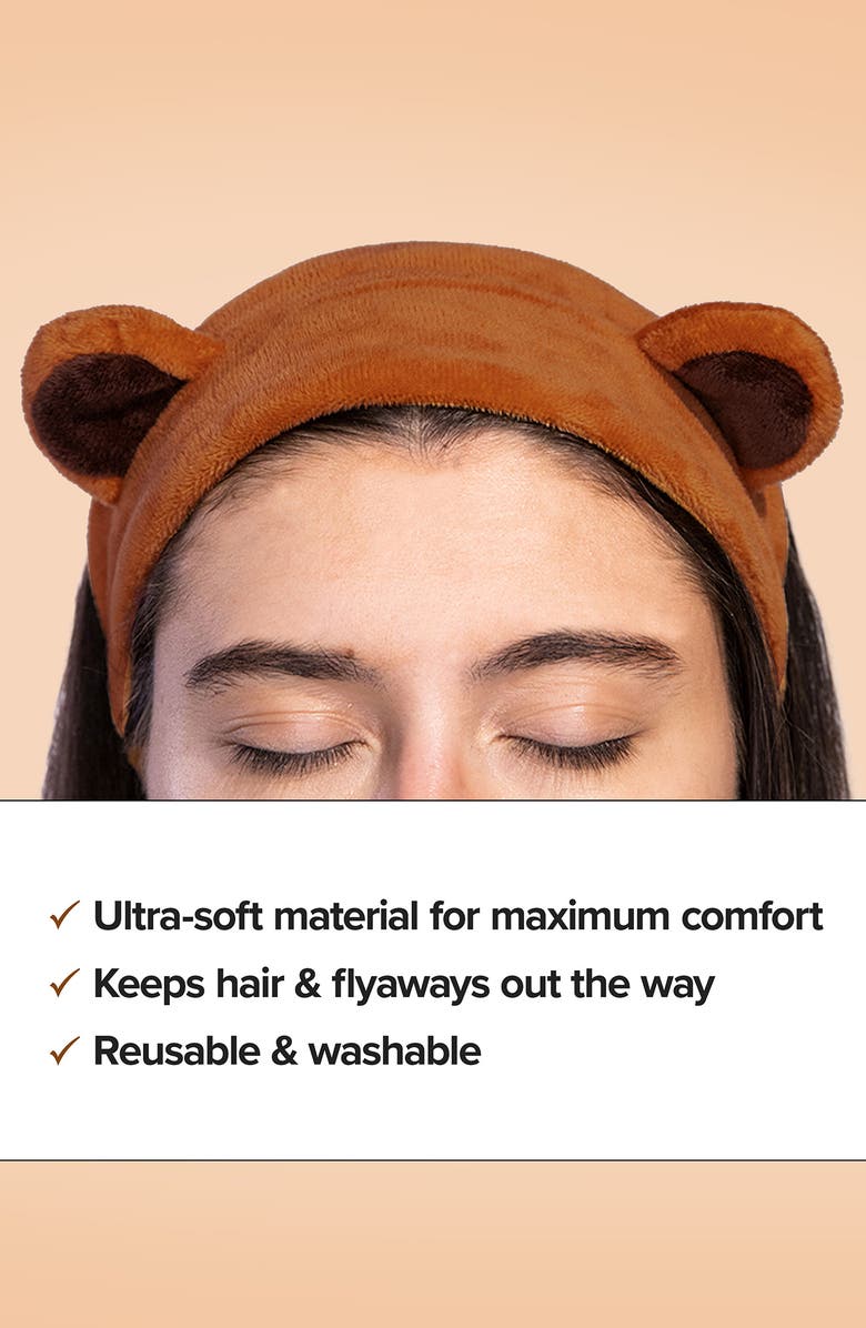 I DEW CARE Brown Bear Facial Skin Care Headband, Alternate, color, Brown