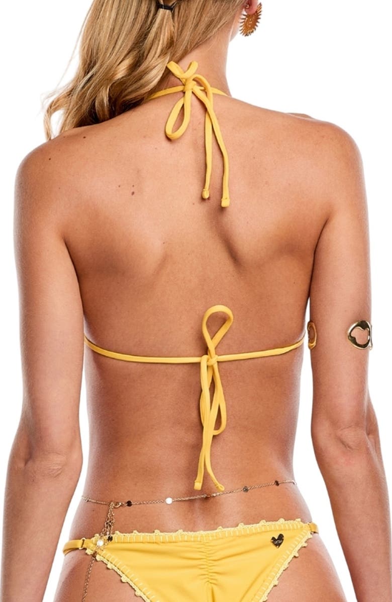 Capittana Pima Cotton Crochet Overlay Bikini Top, Alternate, color, Orange