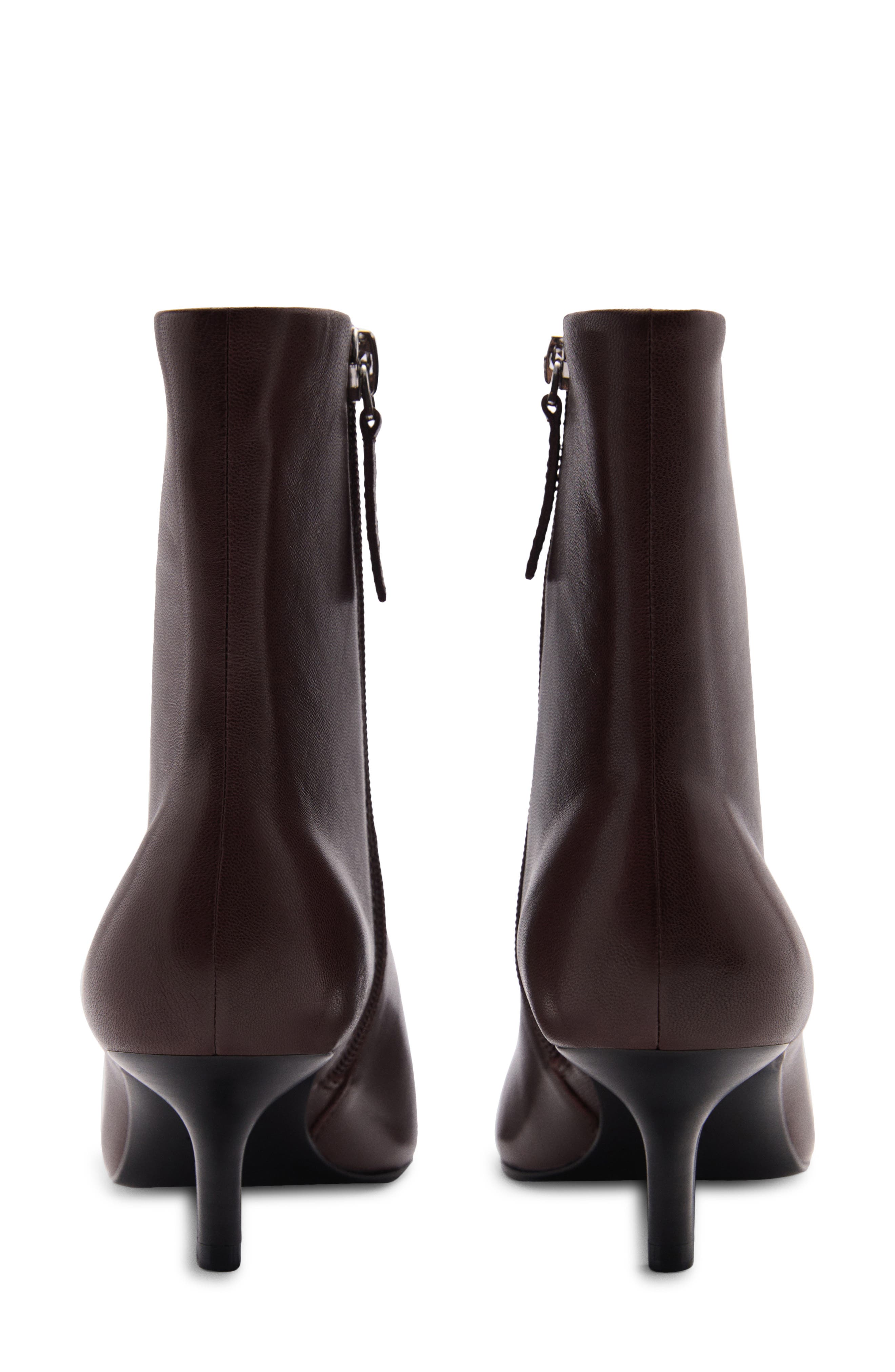 MANGO Square Toe Leather Bootie, Alternate, color, 