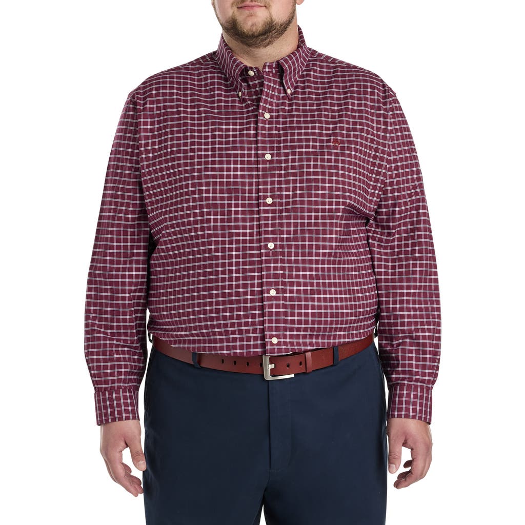 Brooks Brothers Big & Tall Non-iron Check Sport Shirt In Zinfandel
