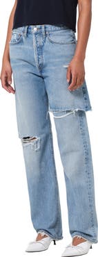 AGOLDE Amryn Double Layer Ripped Straight Leg Jeans