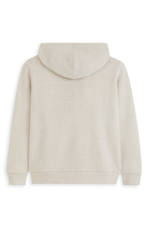 Scotch & Soda Kids' Fleece Quarter Zip Hoodie In White