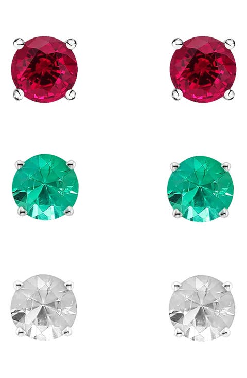 Kids' Set of 3 Stud Earrings