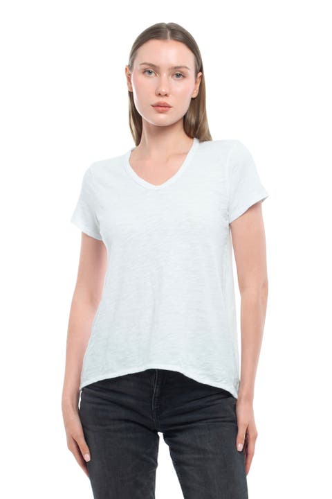 Crew Neck Short Sleeve Shrunken Boyfriend Tee