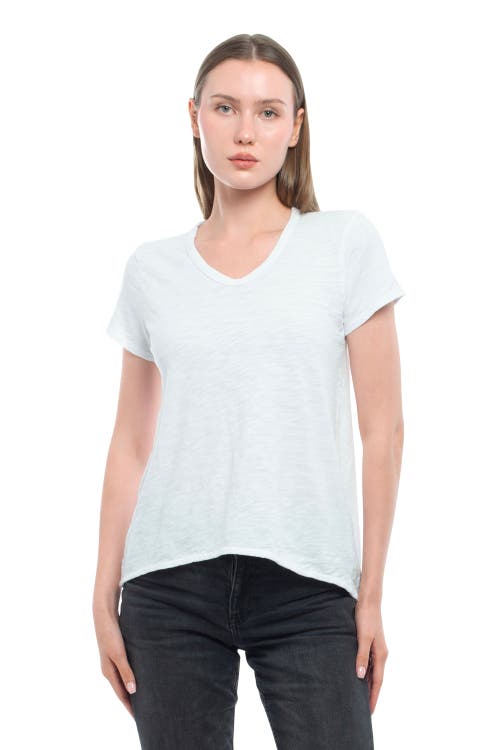 Wilt Clothing Crew Neck Short Sleeve Shrunken Boyfriend Tee In White