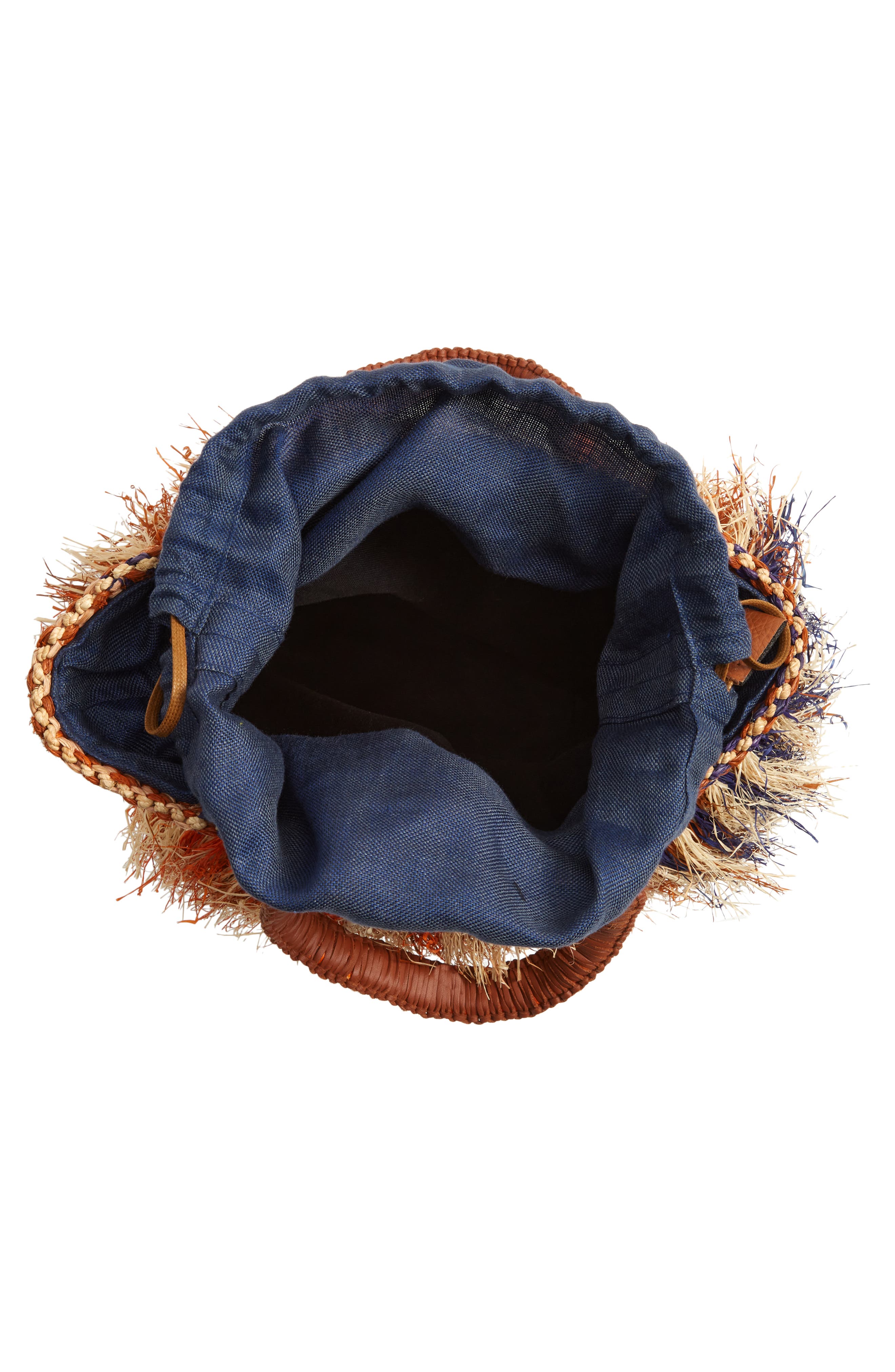 A A K S Tia Ruffle Raffia Bucket Bag, Alternate, color, 