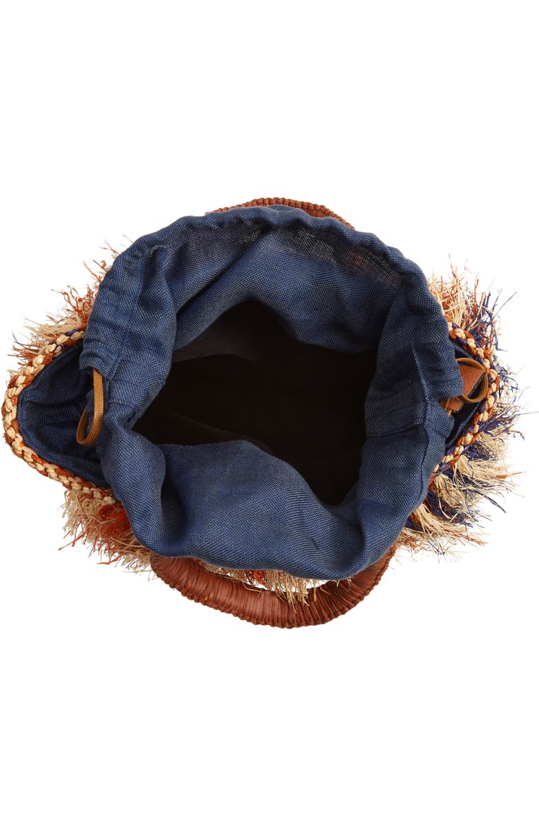 A A K S Tia Ruffle Raffia Bucket Bag, Alternate, color,