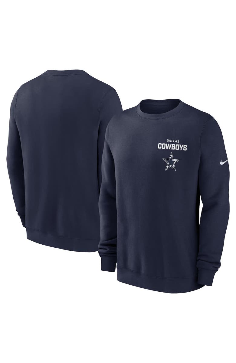 Nike Men's Nike Navy Dallas Cowboys Primetime Club Fleece Pullover Sweatshirt, Main, color, Navy