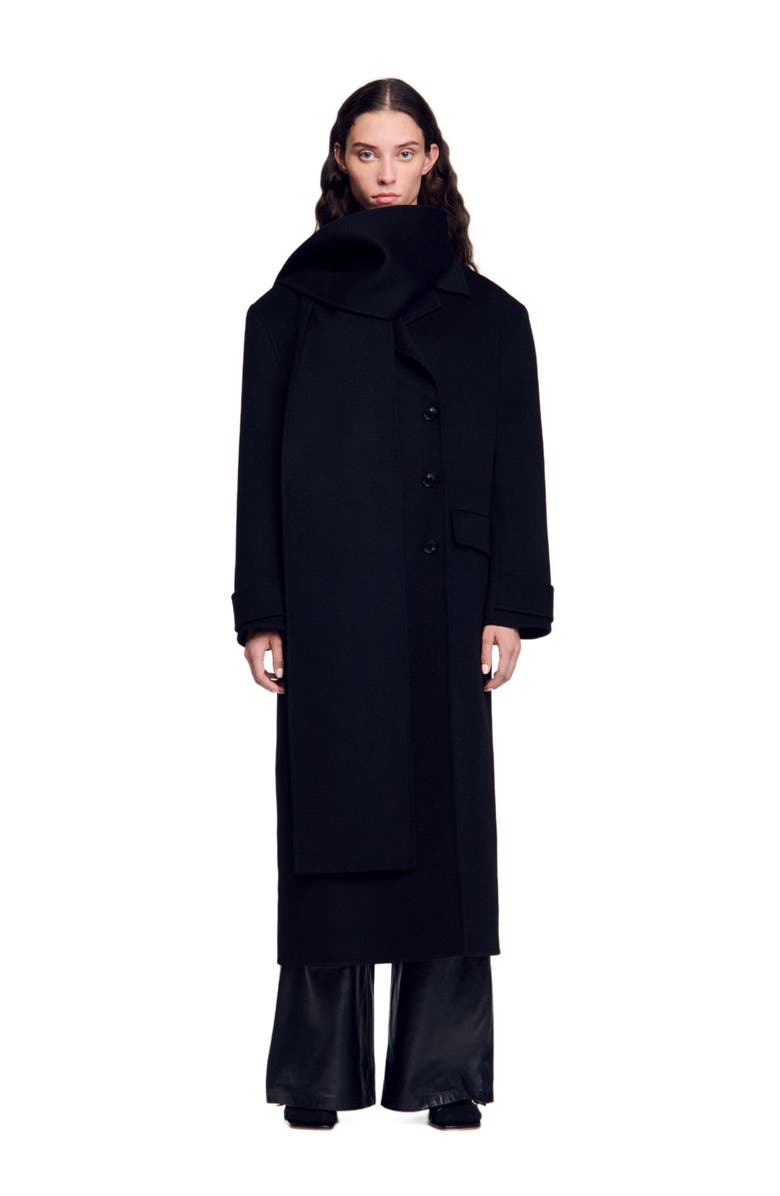 SANDRO Oversized wool coat, Main, color, 
