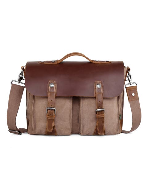 Hudson Canvas Flap Messenger Bag