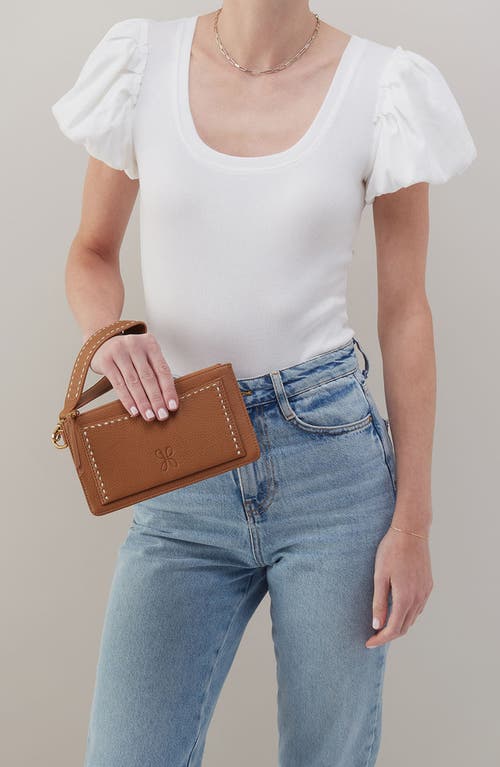 Hobo Hart Leather Wristlet In Blue Pearl