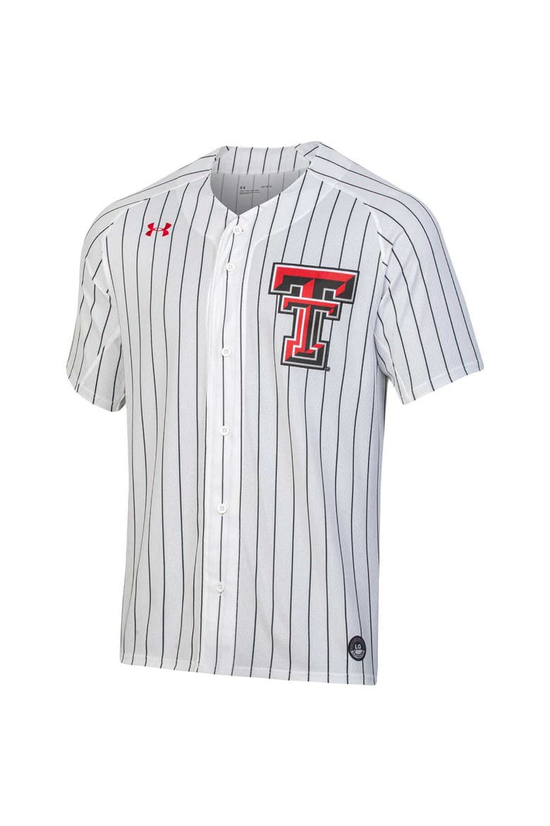 Men's Under Armour White Texas Tech Red Raiders Softball Button-Up Jersey, Alternate, color, White