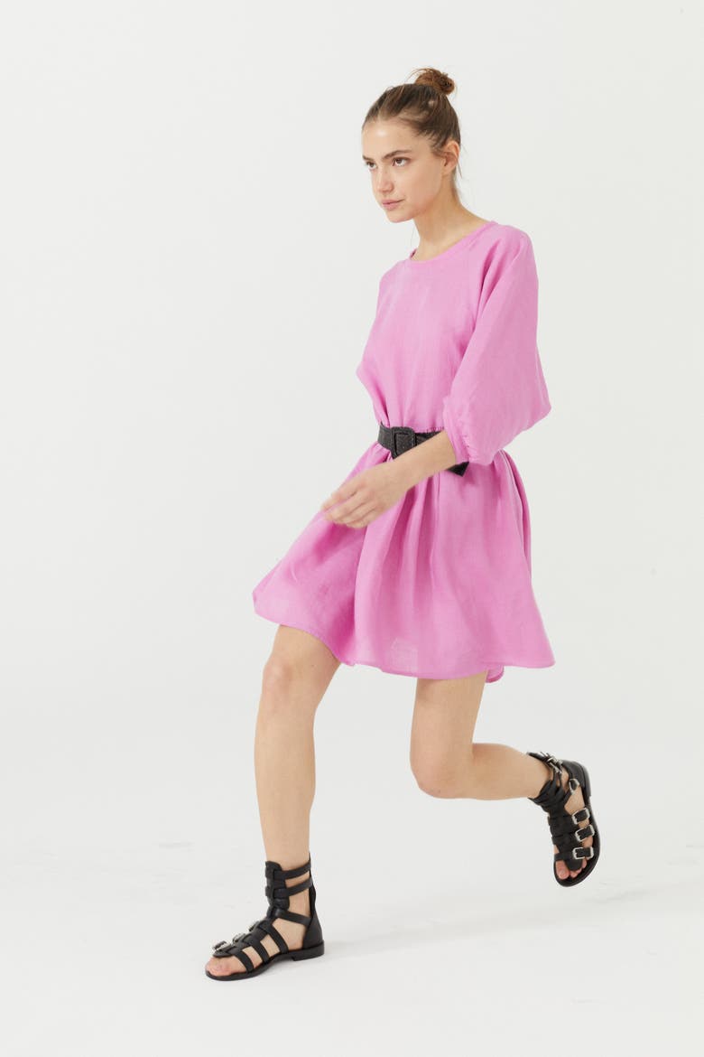 Alcala Linen Dress, Alternate, color, Petunia Pink