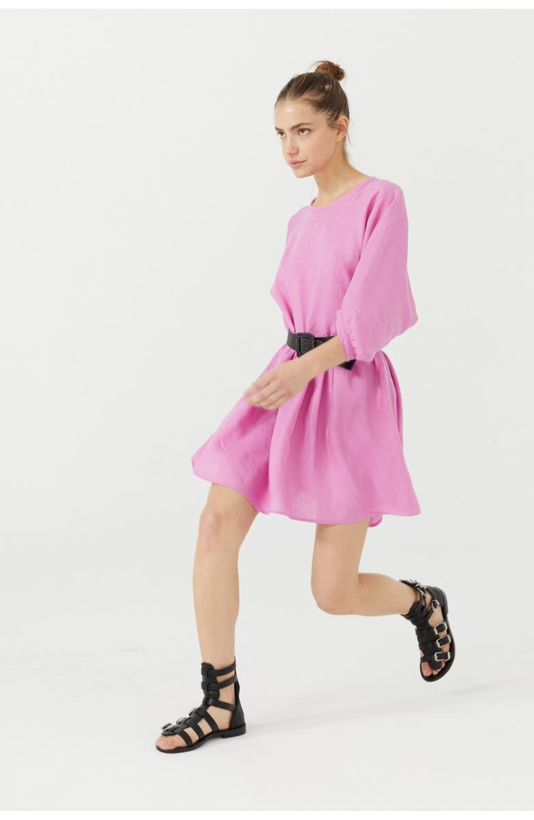 LANHTROPY Alcala Linen Dress, Alternate, color, Petunia Pink