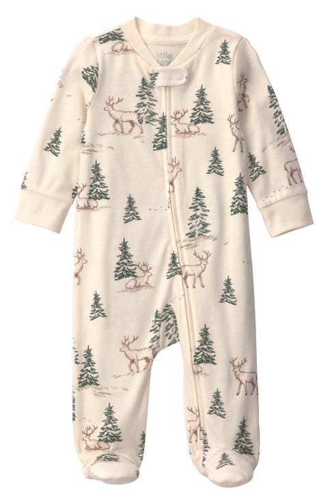 Print Organic Cotton Zip Footie