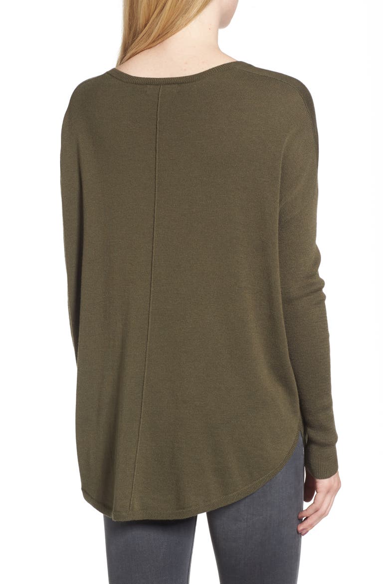 Everyday V-Neck Sweater, Alternate, color, OLIVE SARMA