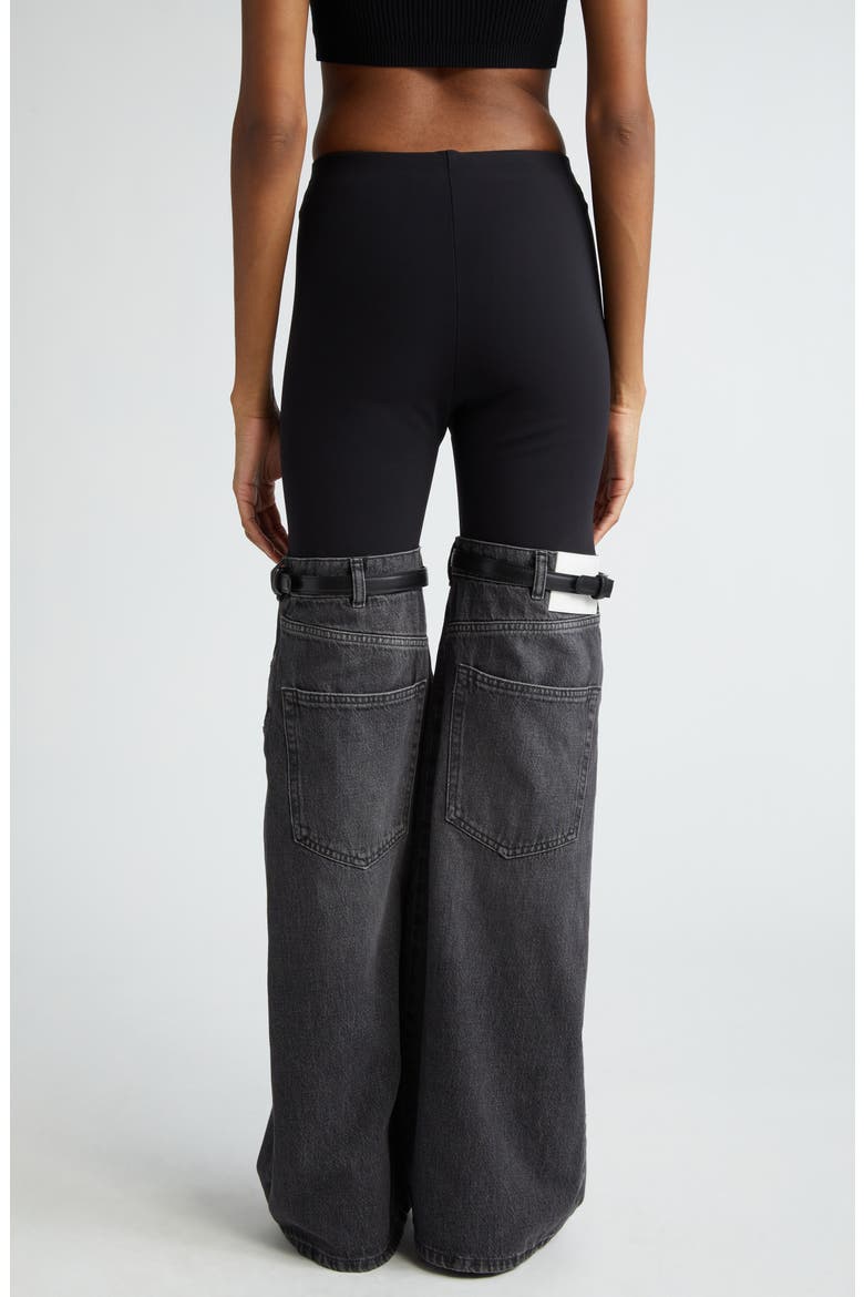 Hybrid Denim & Knit Pants, Alternate, color, BLACK/WASHED BLACK
