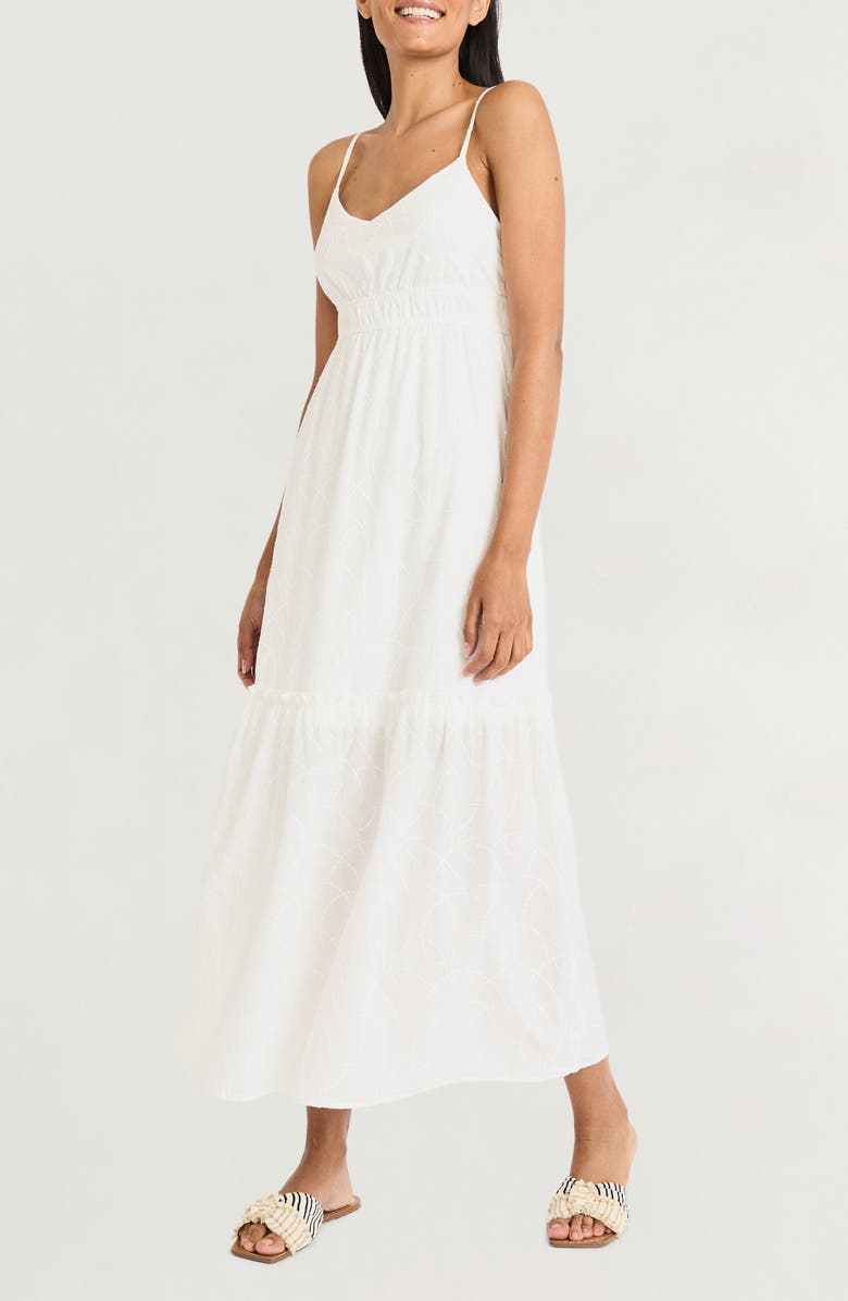 The Good Journey Smocked Waist V-Neck Dress, Alternate, color, 