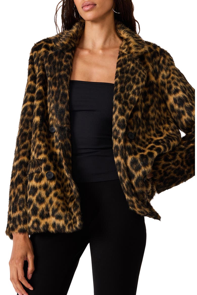 Madley Faux Fur Jacket, Main, color, CHEETA PRINT