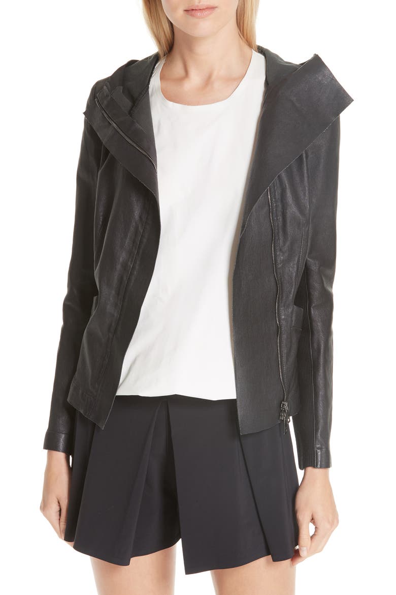 Passion Leather Jacket, Main, color, BLACK