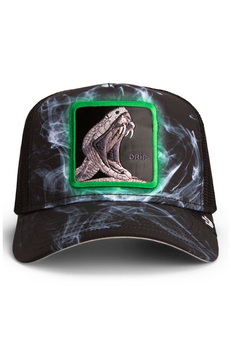 Dead Presidents Patch Trucker Hat, Alternate, color, BLACK