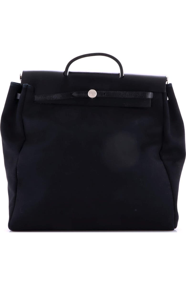 Pre-Owned Hermes Herbag Toile and Leather MM, Main, color, Noir