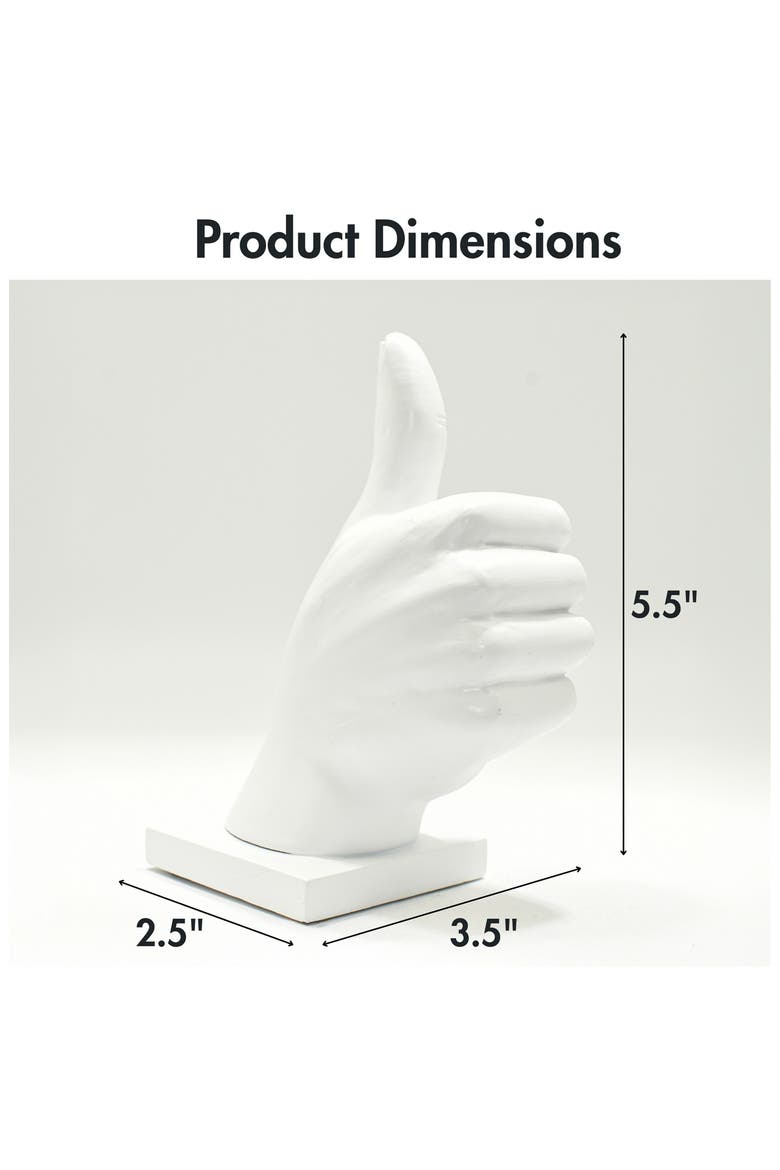 Thumbs Up Sculpture, Alternate, color, WHITE