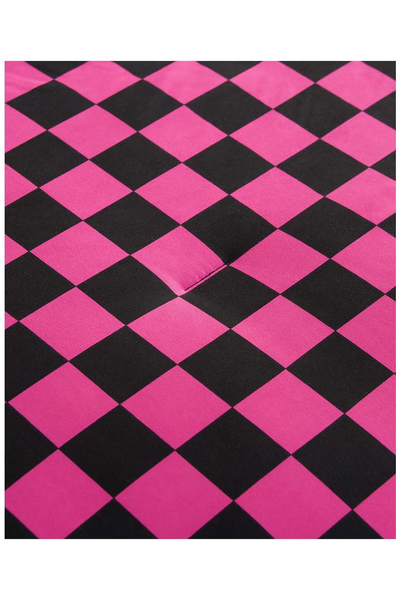 Checkerboard Reversible Comforter & Sham Set, Alternate, color, CHECKERBOARD BLACK/ HOT PINK