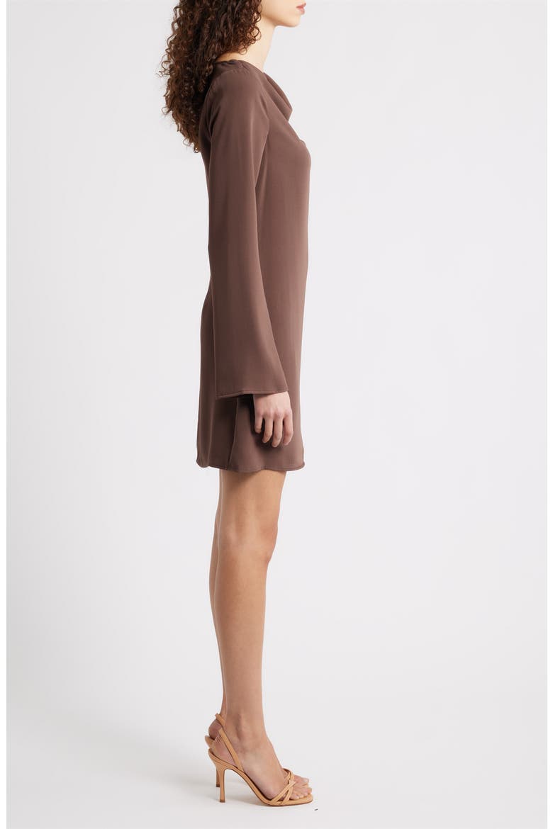 Long Sleeve Minidress, Alternate, color, ESPRESSO