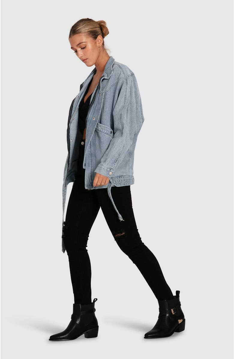 Belle & Bloom All About You Denim Jacket, Alternate, color, Stonewash
