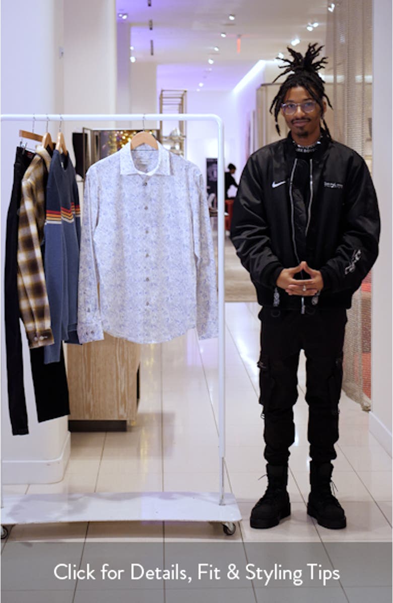 James OoohCotton<sup
®</sup
 Abstract Print Button-Up Shirt, sales video thumbnail