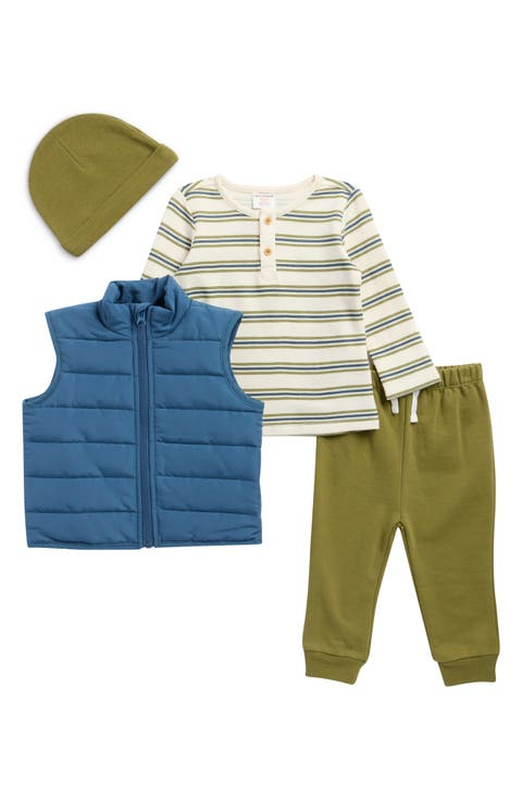 T-Shirt, Joggers, Puffer Vest & Beanie Set (Baby)