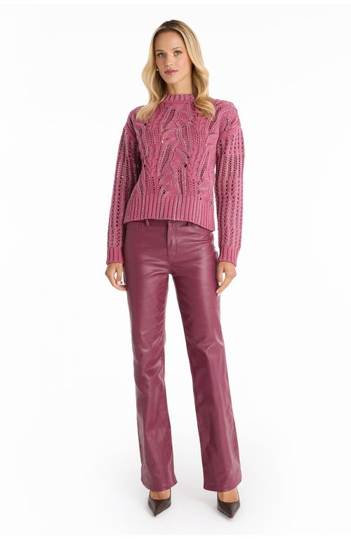 The Noli Shop Elea Crystal Knit Sweater In Pink