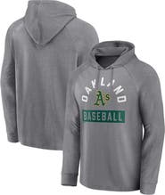 FANATICS Men's Fanatics Branded Gray Oakland Athletics No Time Off Raglan Pullover Hoodie