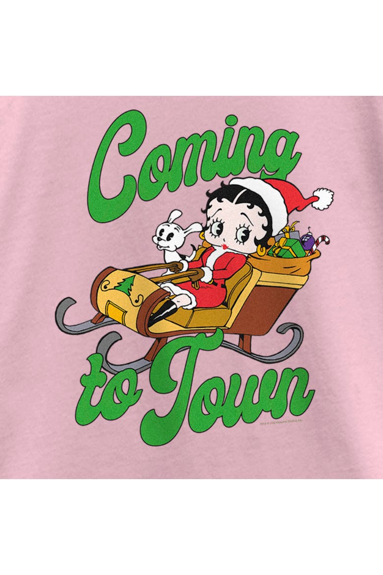 Girls' Christmas Coming to Town Pudgy Graphic Tee, Alternate, color, Light Pink