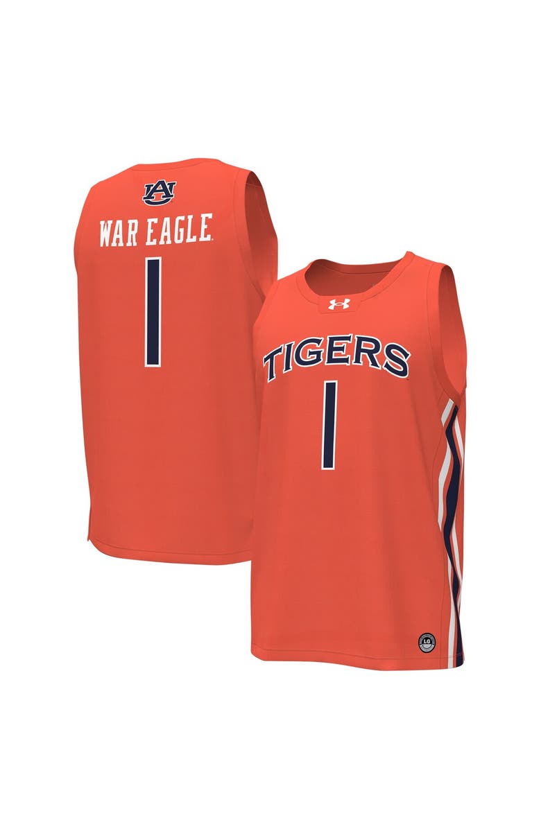 Under Armour Men's Under Armour #1 Orange Auburn Tigers Replica Basketball Jersey, Main, color, Orange