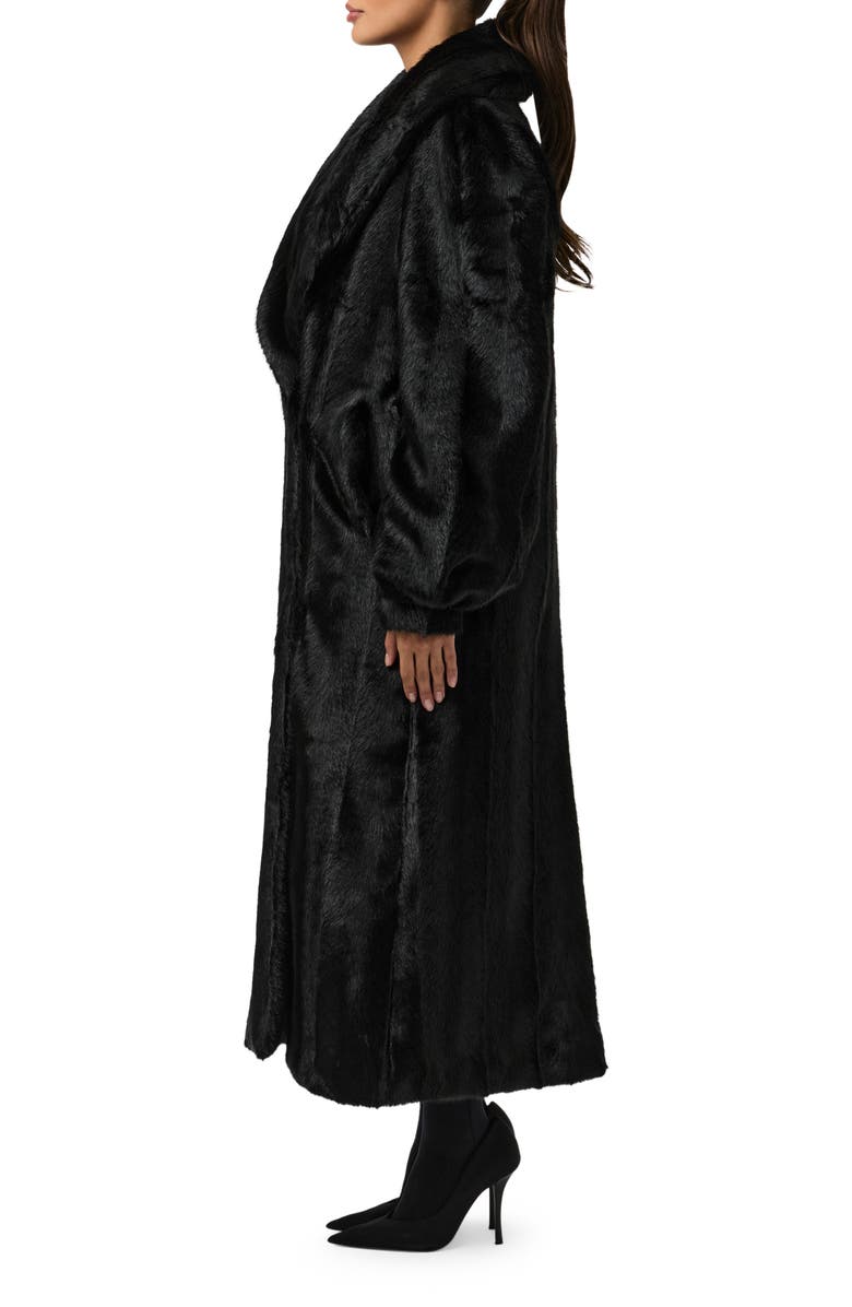 Naked Wardrobe Longline Faux Fur Coat, Alternate, color, 