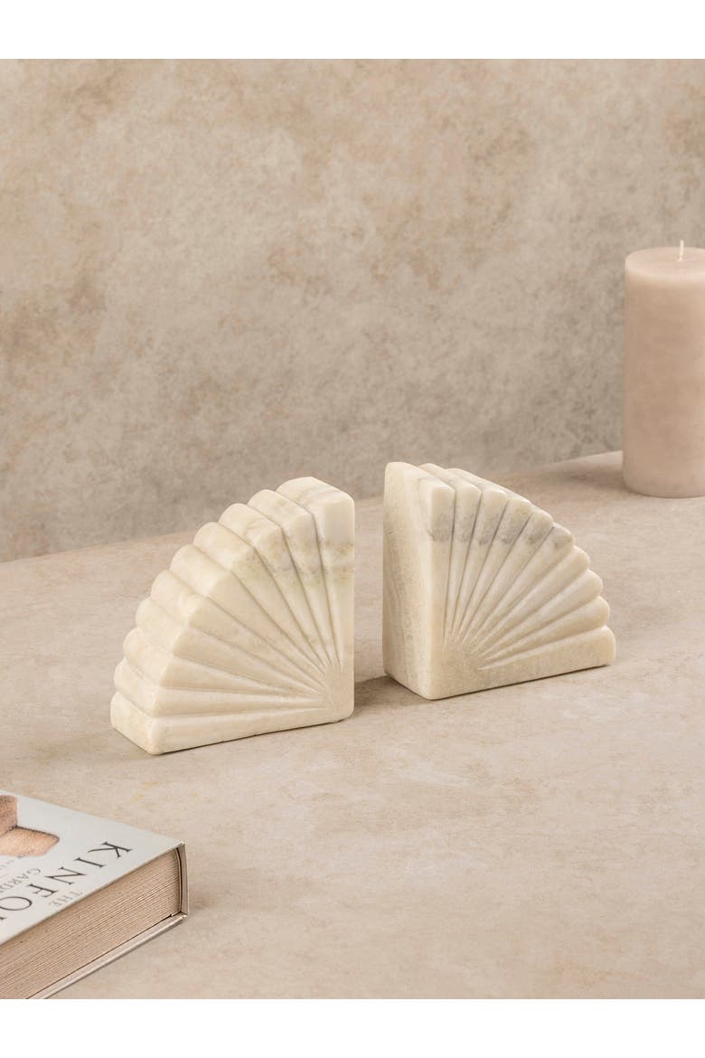 Emrys Onyx Bookends, Alternate, color, Ivory