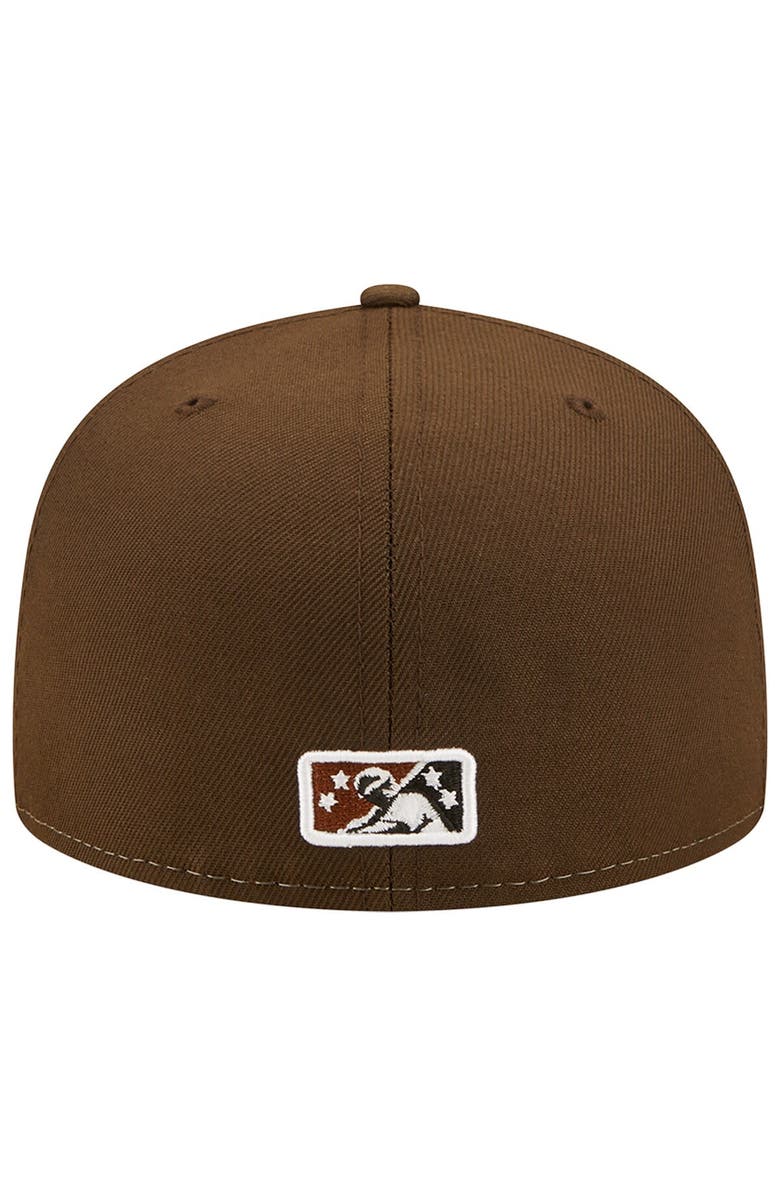 New Era Men's New Era Brown/White Portland Sea Dogs Theme Night 59FIFTY Fitted Hat, Alternate, color,