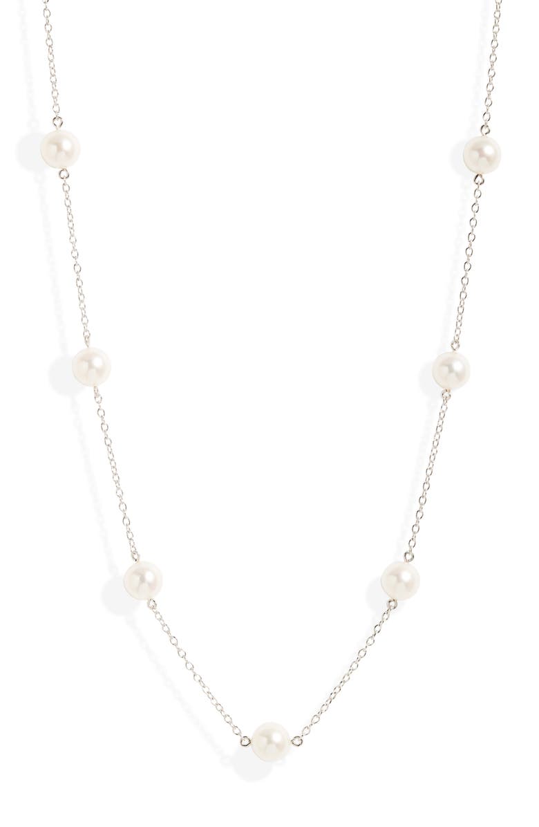Mikimoto Akoya Pearl Station Chain Necklace, Main, color,