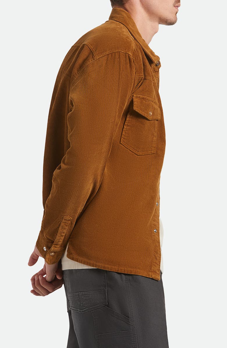 Brixton New West Relaxed Corduroy Snap-Up Overshirt, Alternate, color,