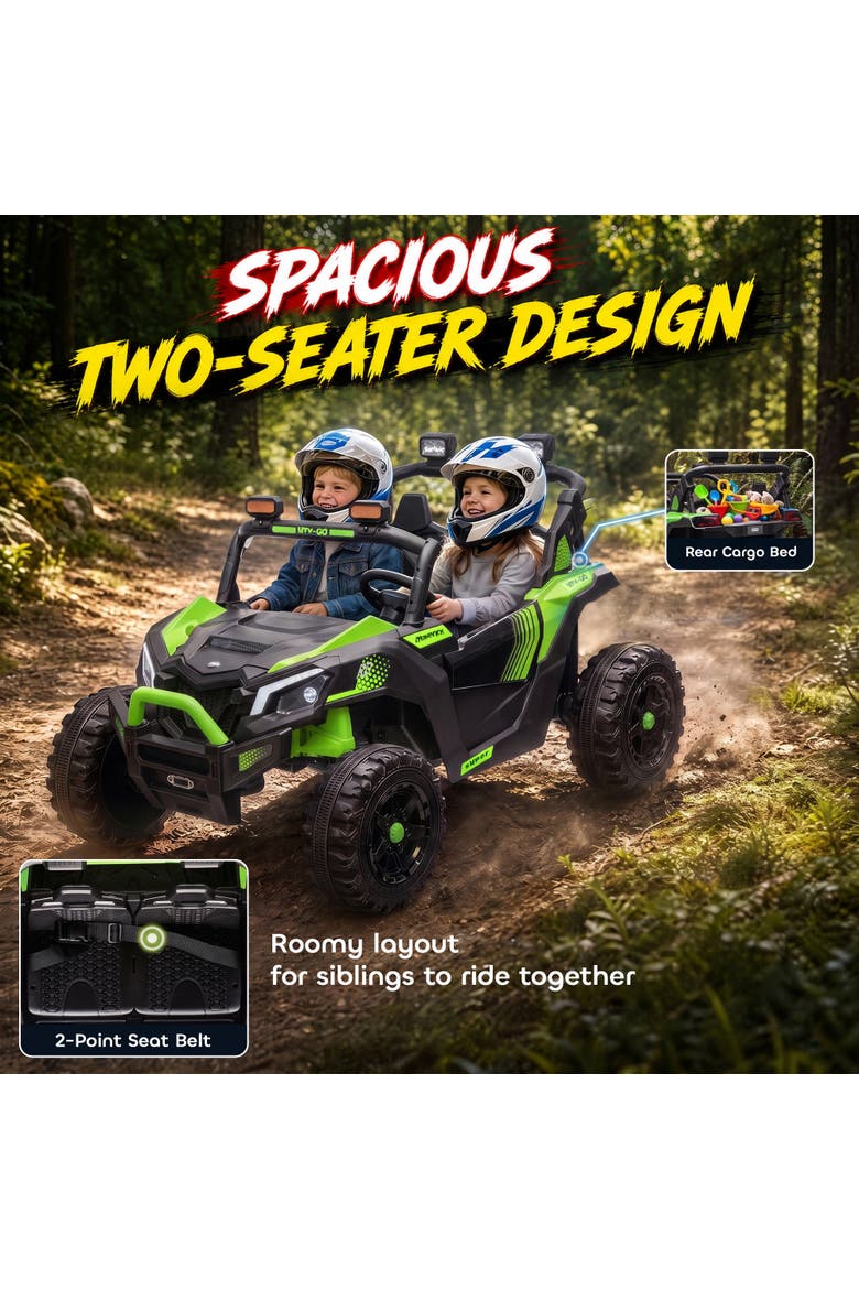 2-Seater Electric UTV Ride On Truck, Alternate, color, Green