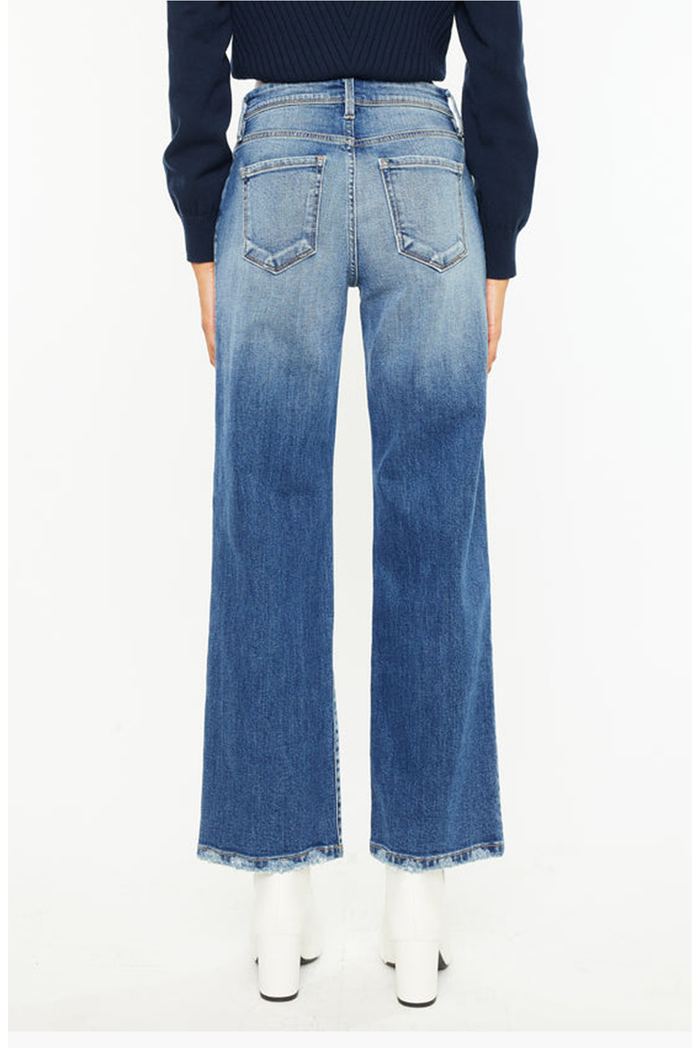 Angela Premier High Rise Slim Wide Leg Jeans, Alternate, color, Medium Wash