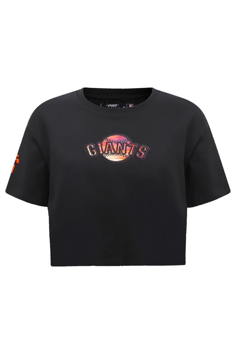 Women's Pro Standard Black San Francisco Giants Painted Sky Boxy Cropped T-Shirt, Alternate, color, Black